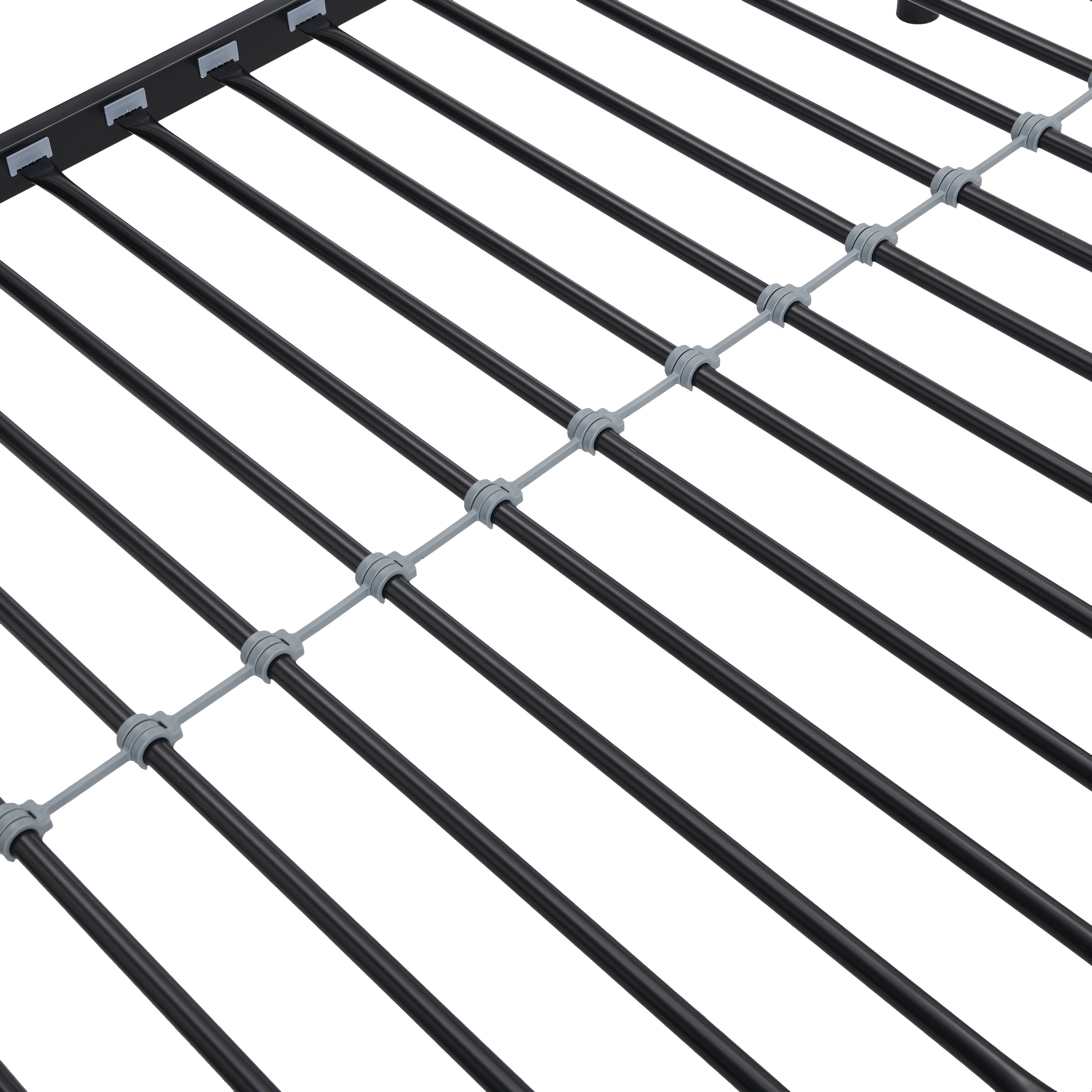 Alt View 4. Boyel Living - Black Metal Twin Over Twin Bunk Bed Strong Steel Frame Easy Assembly No Box Spring Needed - Black.