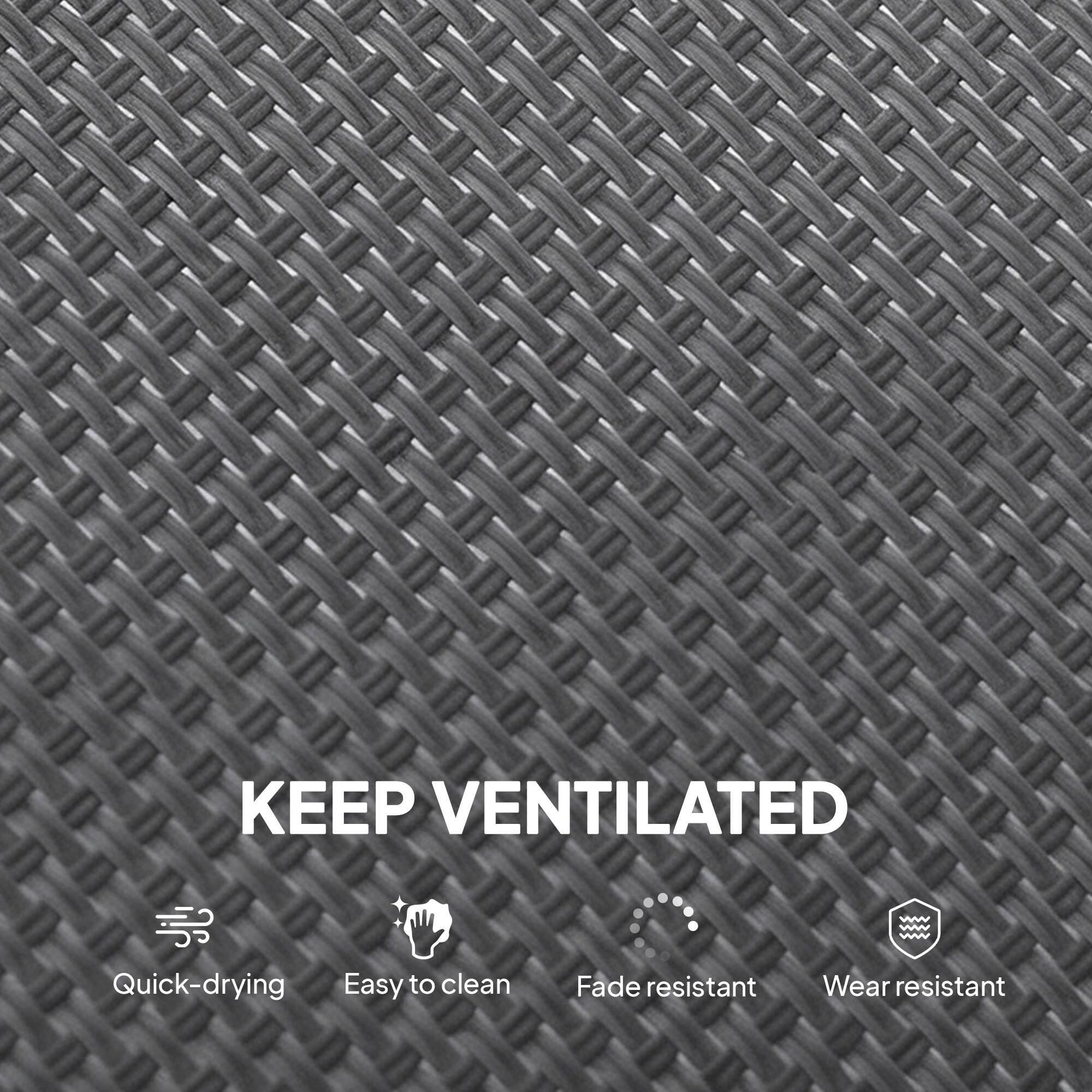 KEEP VENTILATED

- Quick-drying
- Easy to clean
- Fade resistant
- Wear resistant