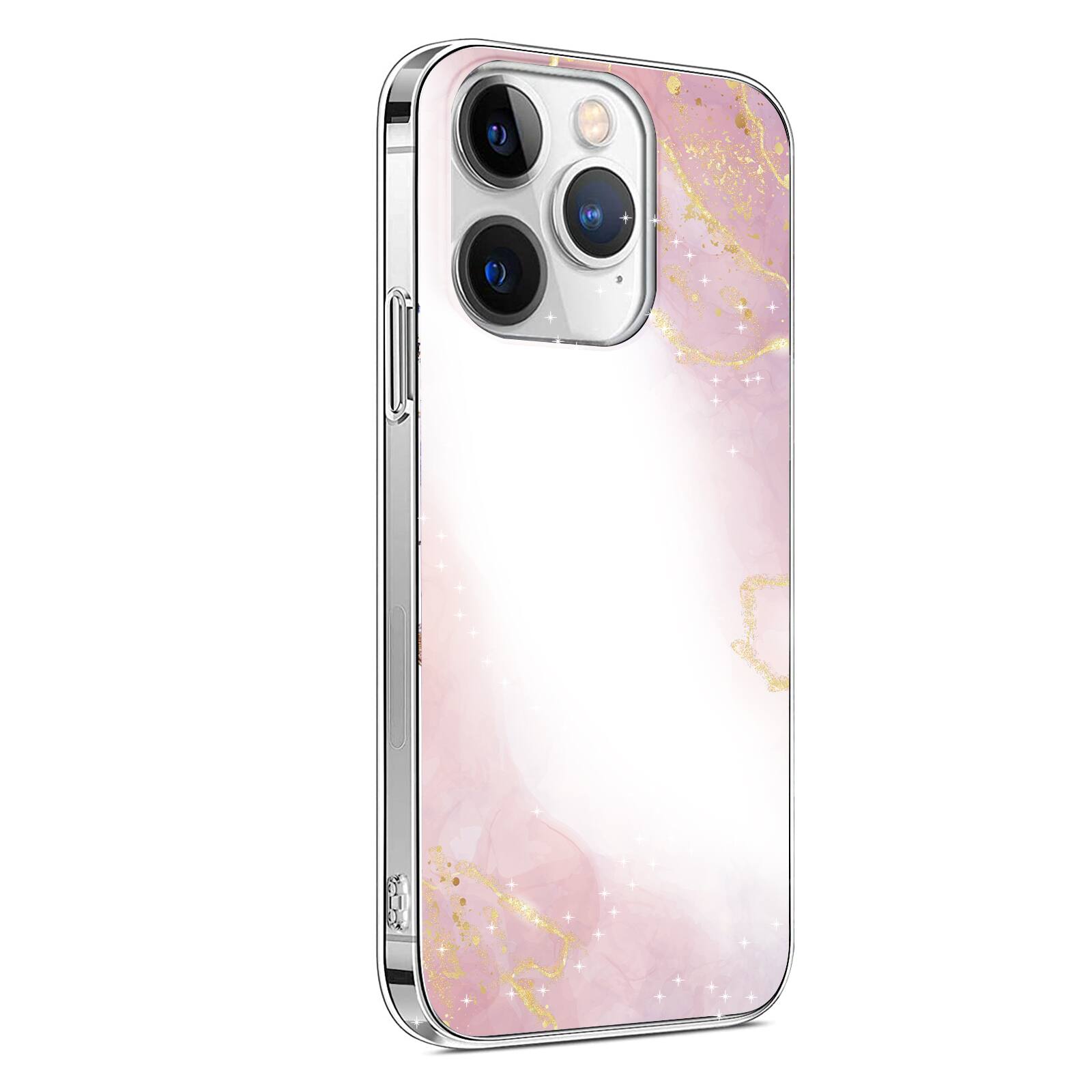 Angle. SaharaCase - Inspire Seres Case Compatible with Magsafe for iPhone 15 Pro - Pink Marble - Pink.
