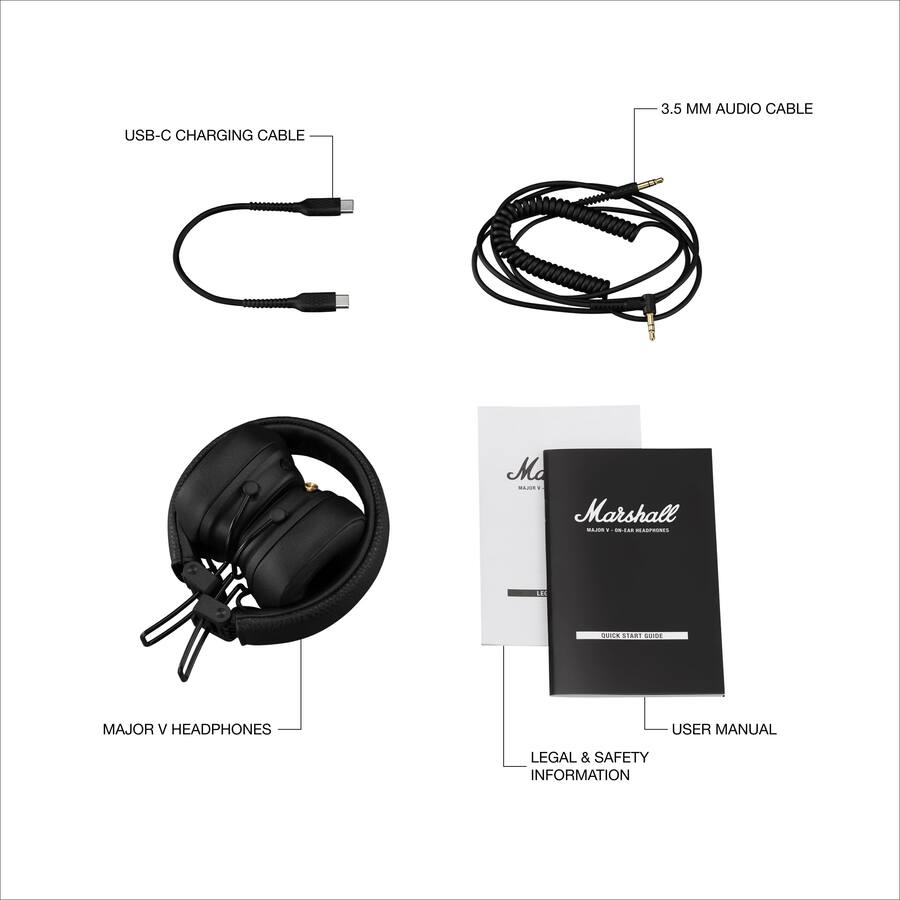 Marshall Major V Wireless On Ear Bluetooth Headphones with Marshall Major V Wireless On Ear Bluetooth Headphones with