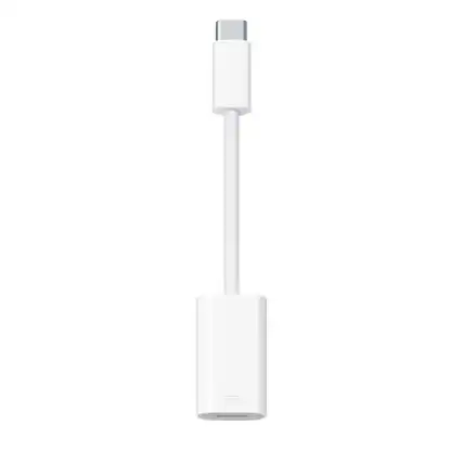 Front. Apple - Apple cable gender changer USB Type-C Lightning White - MUQX3ZM/A.