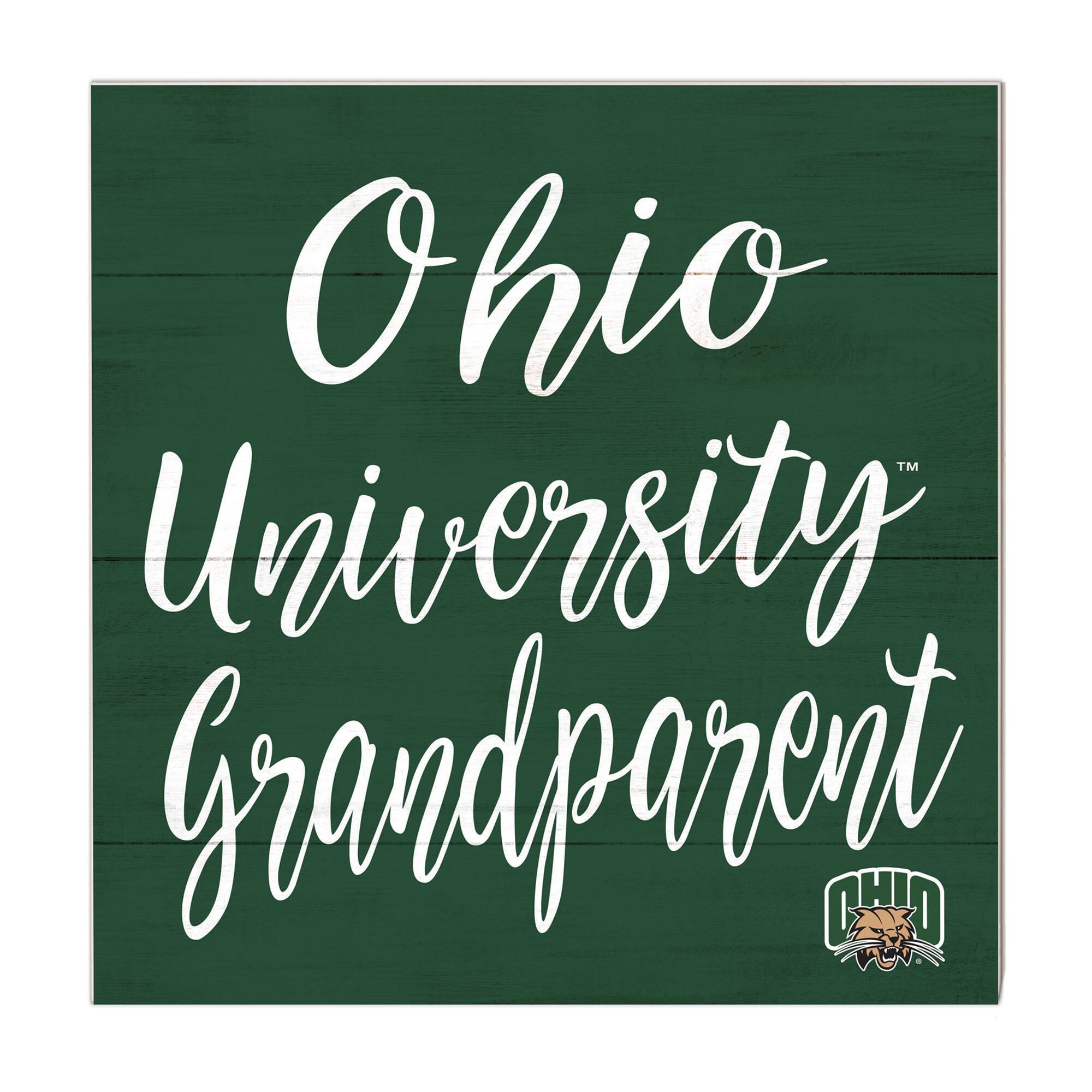 Green Ohio Bobcats 10'' x 10'' Grandparent Plaque