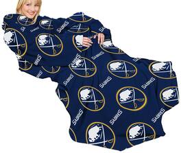 Northwest - Buffalo Hockey Sabres Adult Comfy Throw - The Blanket with Sleeves - Classic Sabres Hockey Logo - Multi