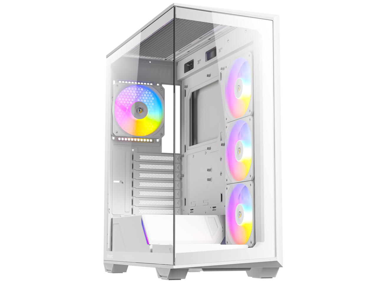 Alt View 1. Antec - Antec C3 ARGB White, 4x ARGB Fans, 8 Fan Support, Type-C 3.2 Gen 2, Tempered Glass, 360mm Radiator, ATX Mid-Tower - White.