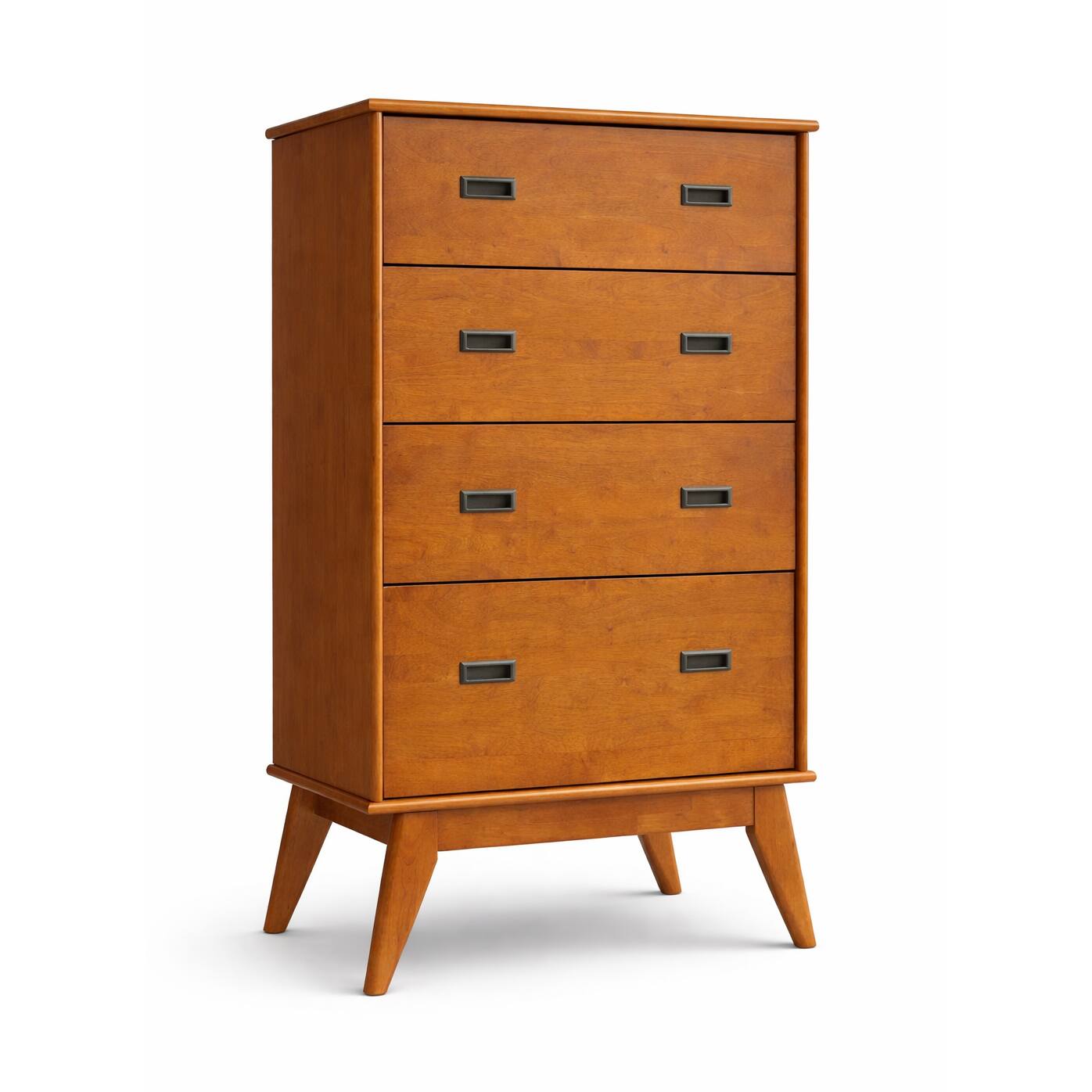 Angle. Simpli Home - Simpli Home Draper 30W 4 Drawer Dresser - Teak Brown.