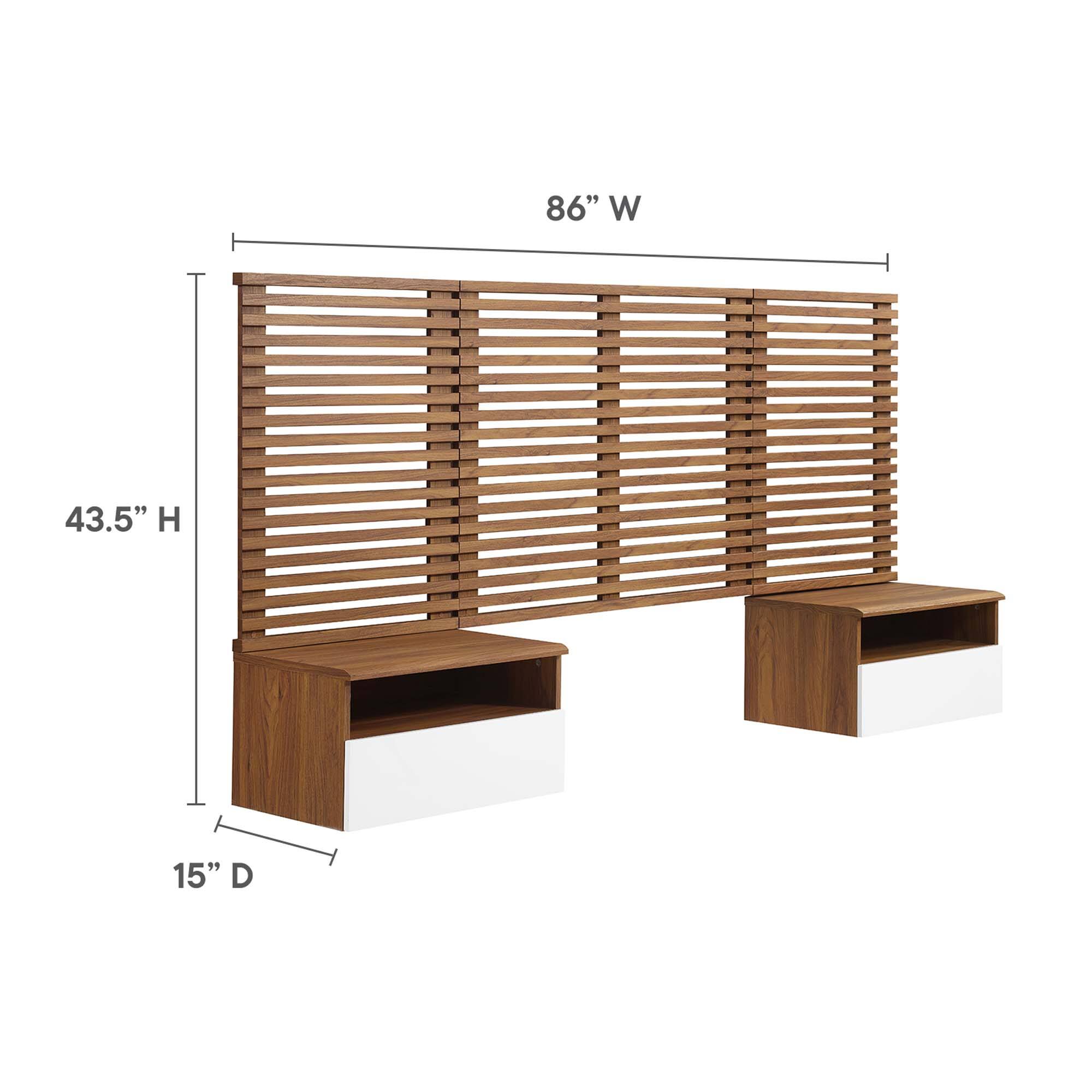 86" W x 43.5" H x 15" D