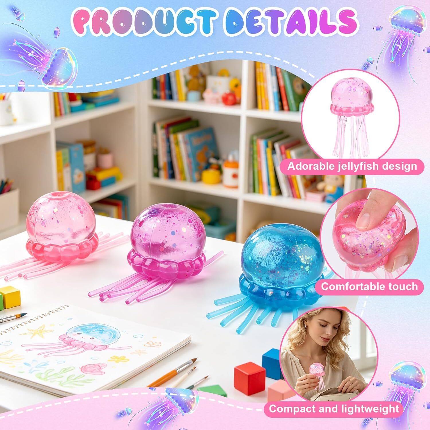 PRODUCT DETAILS
- Adorable jellyfish design
- Comfortable touch
- Compact and lightweight