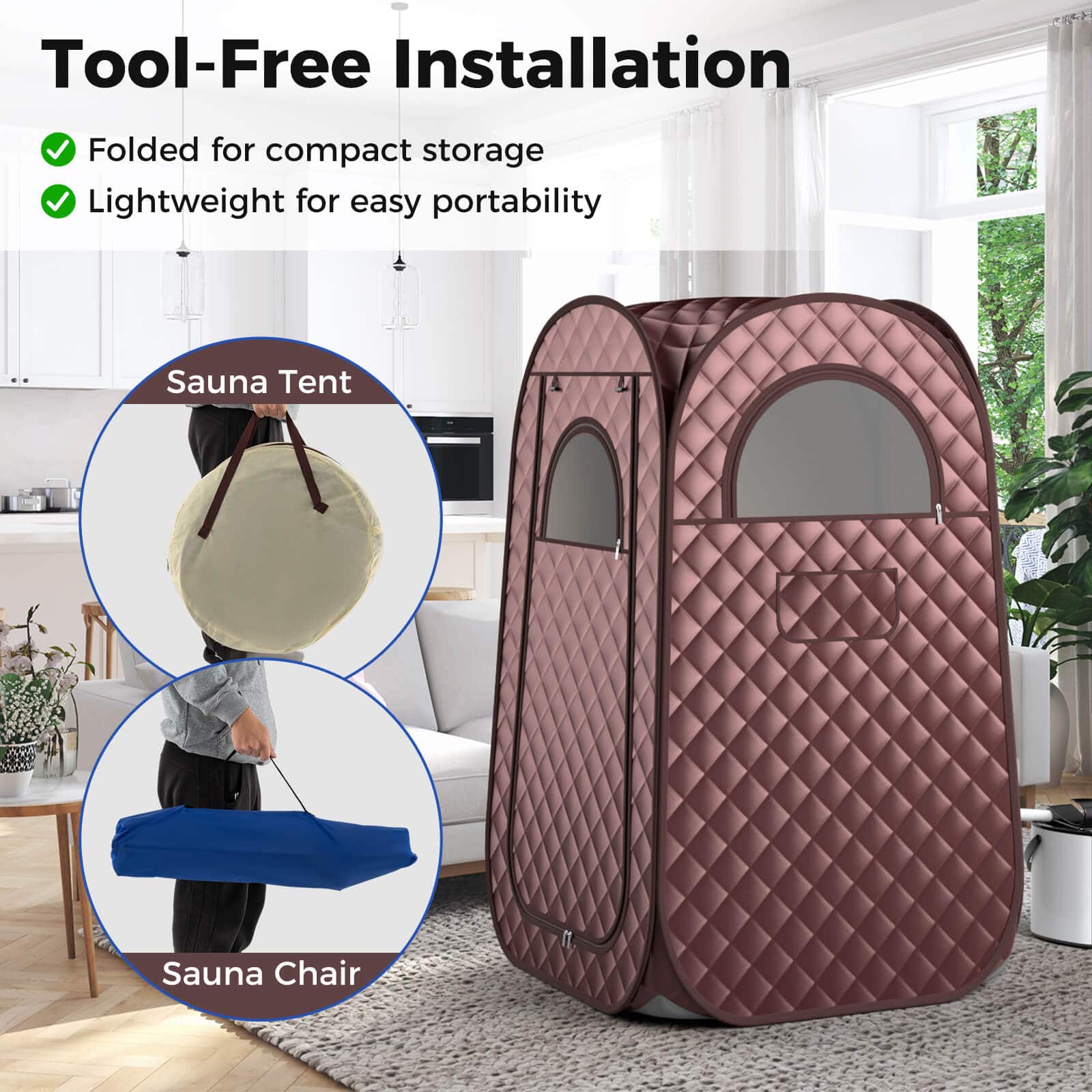 Golden Wave Potable Sauna Tent, Collapsible Full Body Steam