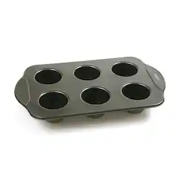 Norpro - Nonstick Linking Popover Pan, Small, 6-Well Mini Popover Tray - Black