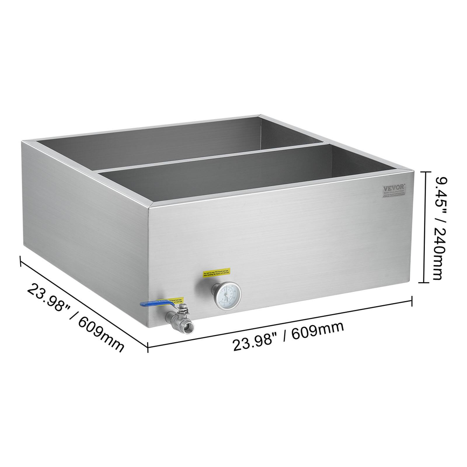 23.98" x 609mm x 609mm  
9.45" / 240mm