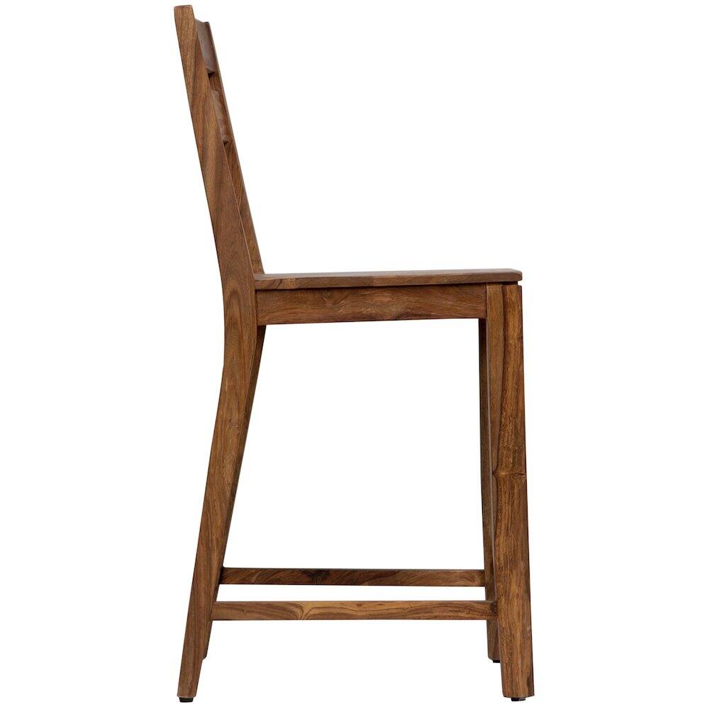 Alt View 2. Porter Designs - Urban Solid Sheesham Wood 24" Counter Height Dining Chair - Natural.
