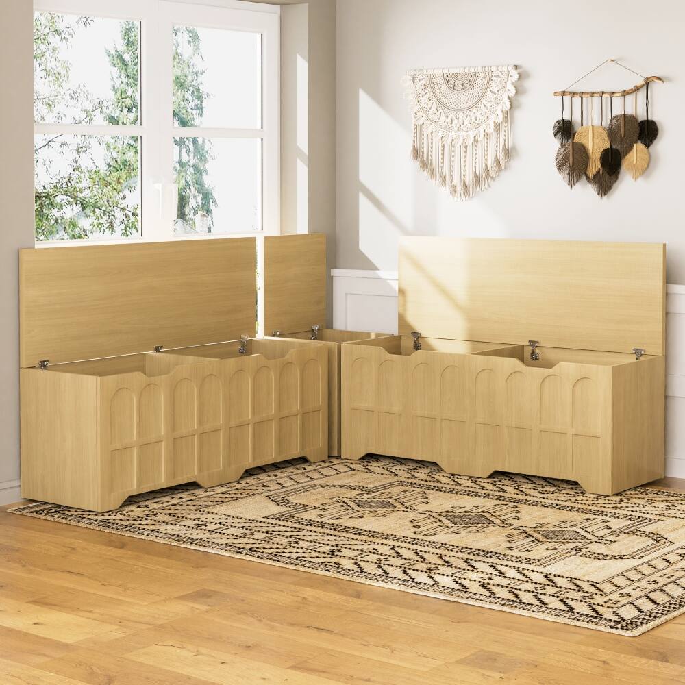 Ropilly L Shaped Storage Bench Padded Shoe Bench Kitchen Corner Stool ...