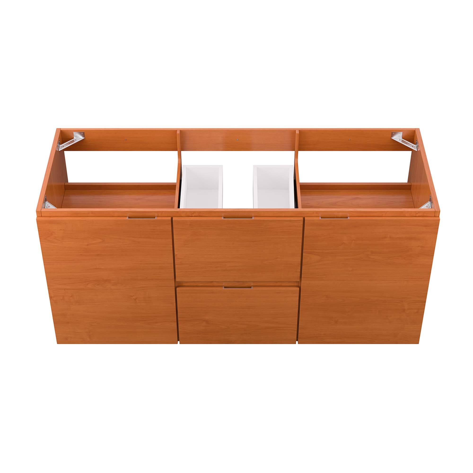 Alt View 4. Modway - Scenic Wall-Mount Bathroom Cabinet Basin Not Included by Modway - Cherry Walnut.