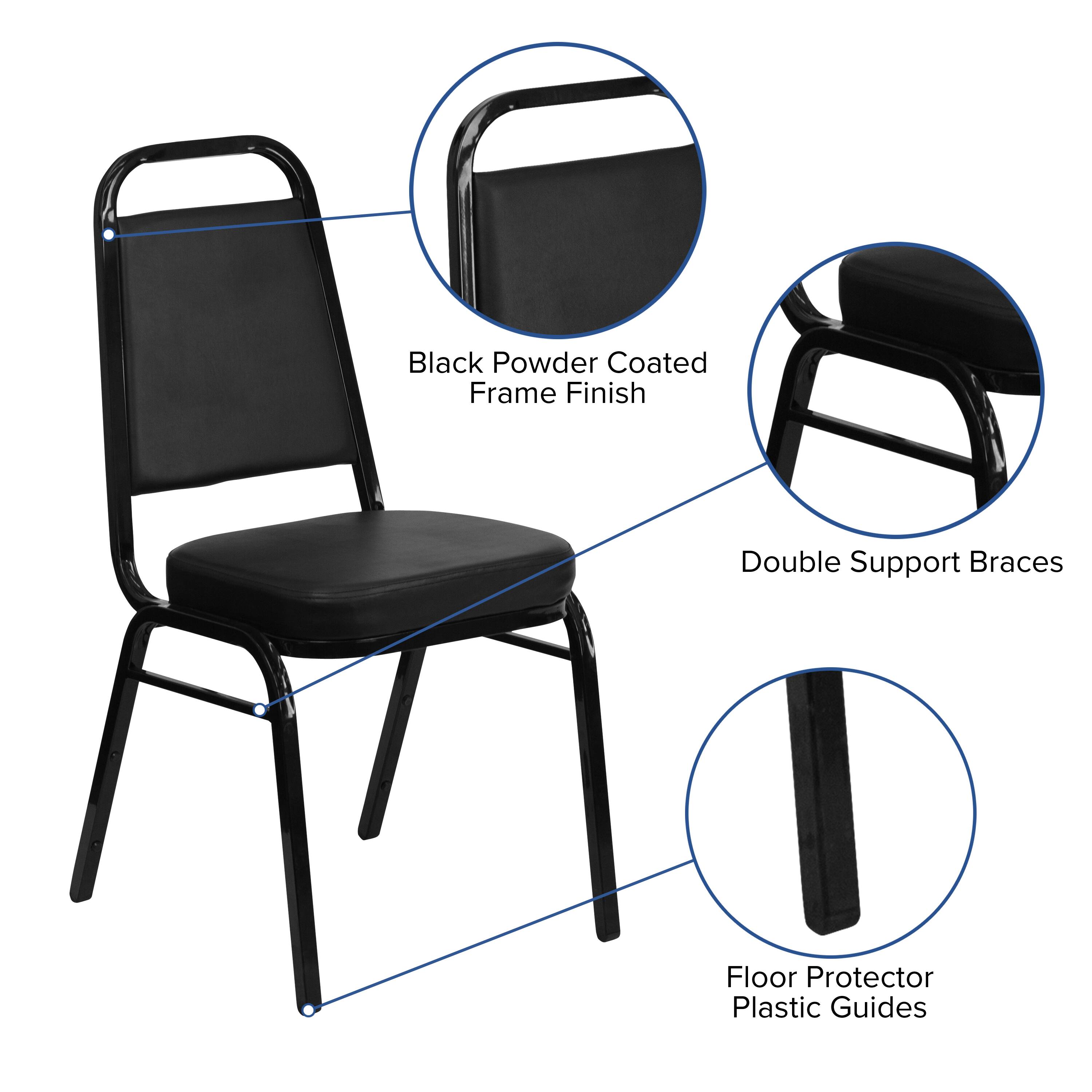Black Powder Coated Frame Finish  
Double Support Braces  
Floor Protector Plastic Guides