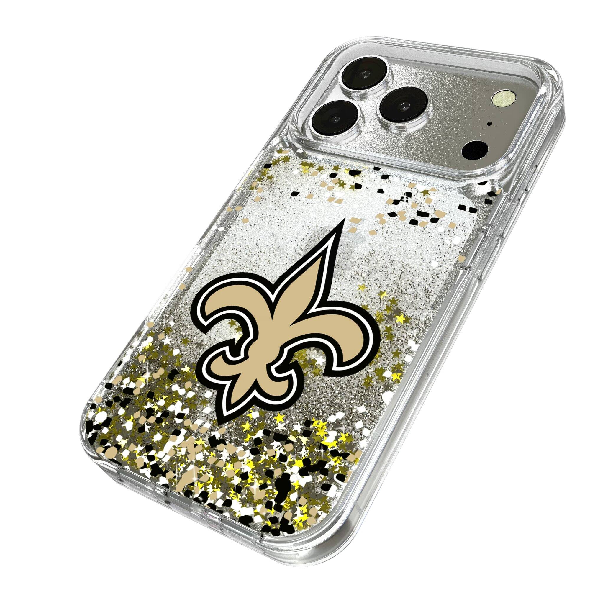 Alt View 1. Keyscaper - New Orleans Saints iPhone Glitter Case with Confetti Design - 16 - Multicolor.