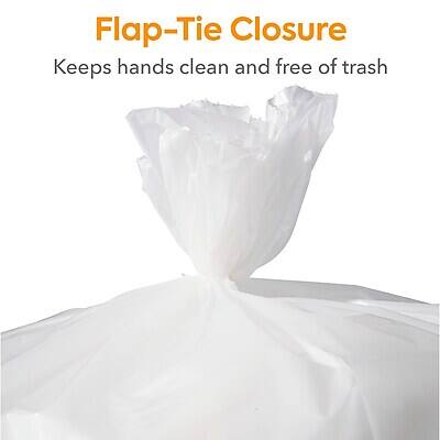 Flap-Tie Closure  
Keeps hands clean and free of trash
