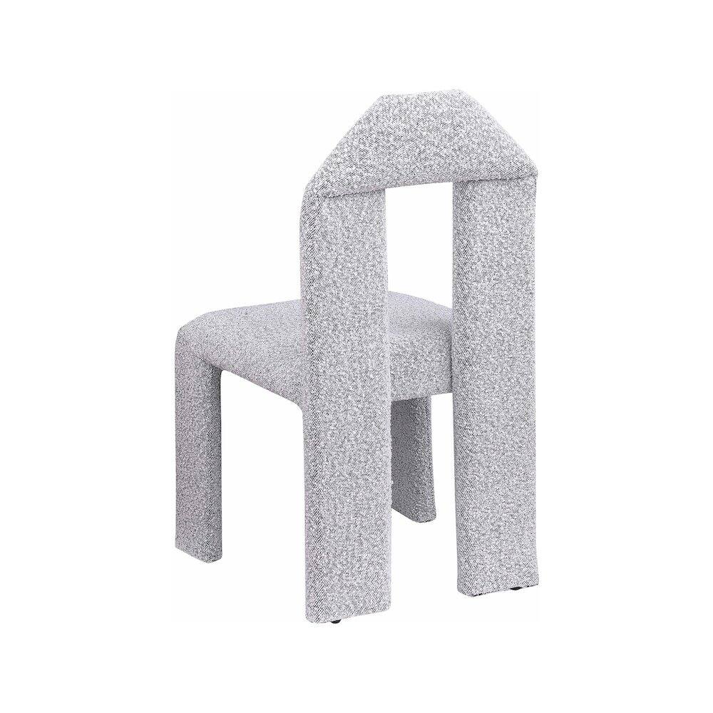 Alt View 4. Meridian Furniture - Bennett Grey Boucle Fabric Dining Chair, Set of 2 - Grey.