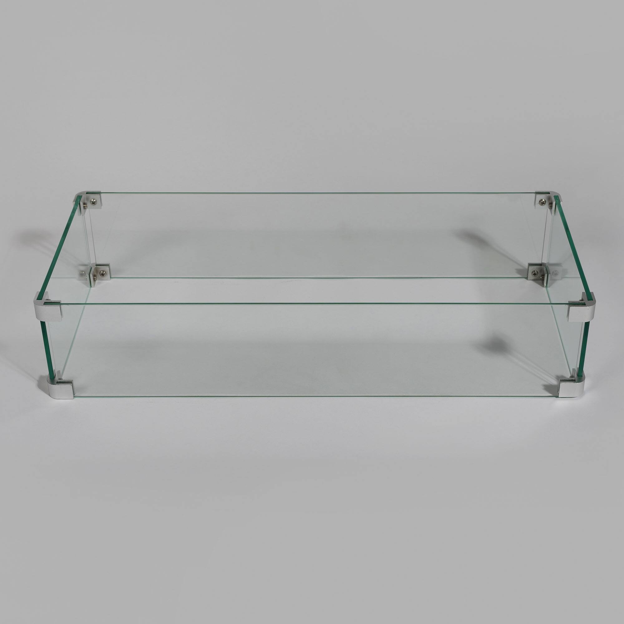 Angle. TinyHomie - Rectangular Fire Pit Wind Guard.