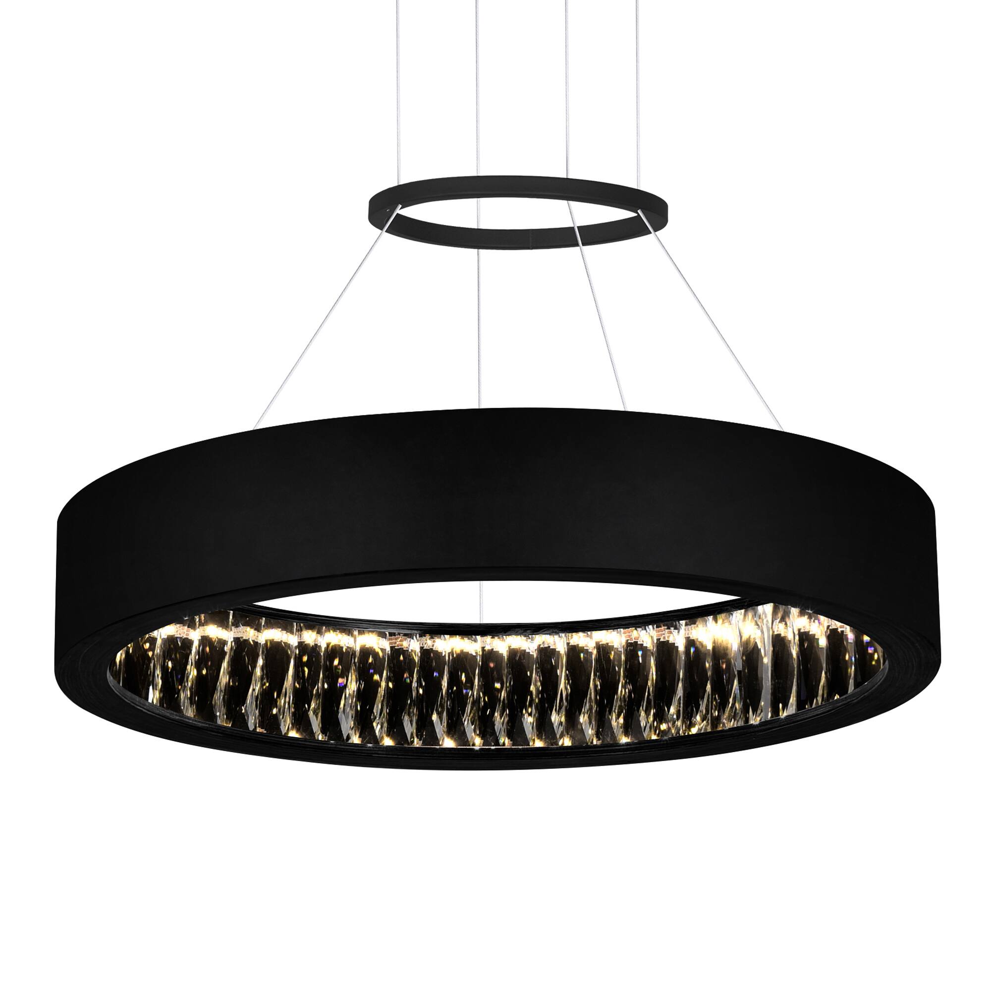 Angle. CWI Lighting - Rosalina LED Chandelier With Matte Black Finish - Matte Black.