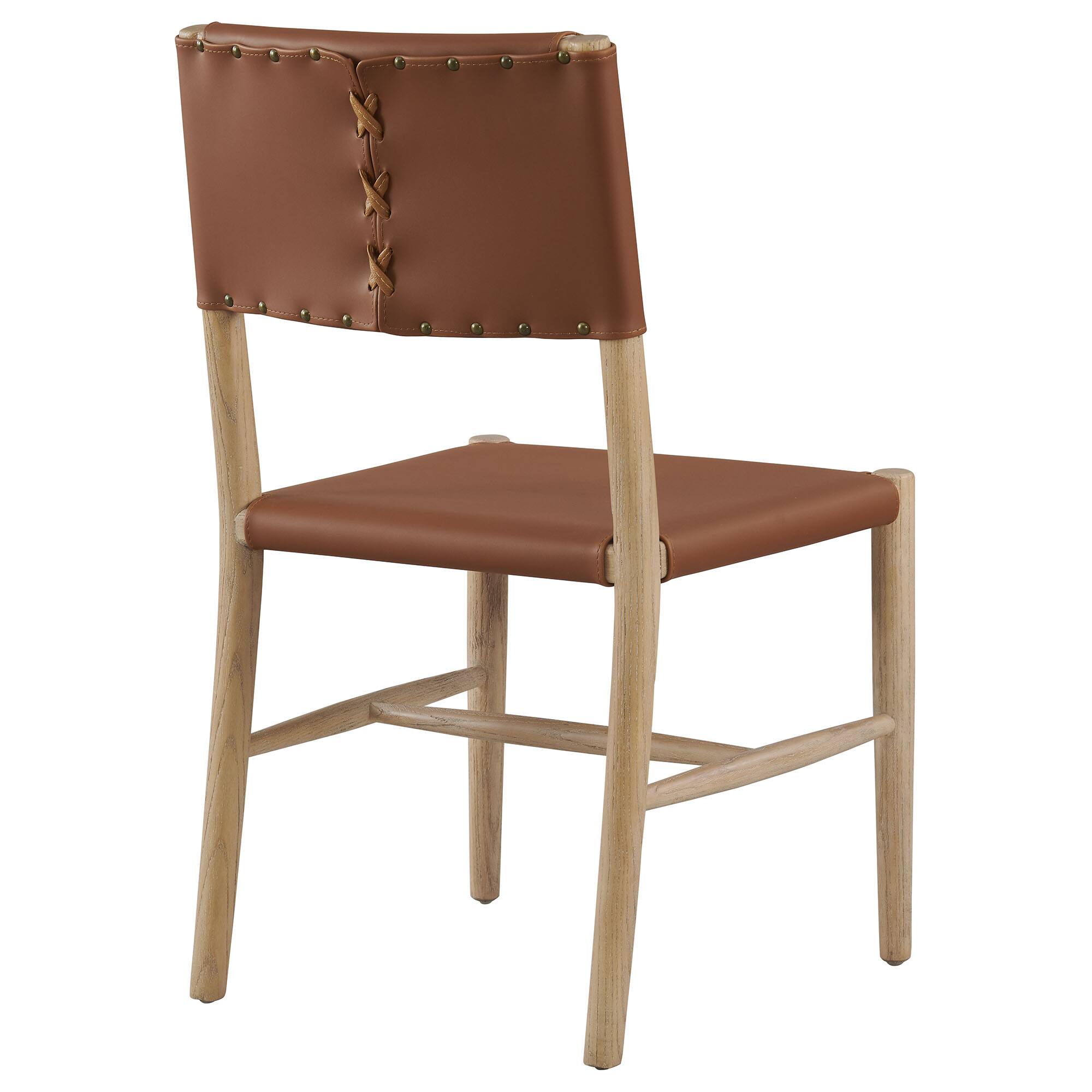 Alt View 2. Modway - Dover Wood Vegan Leather Dining Side Chairs Set of 2 by Modway - Brown.