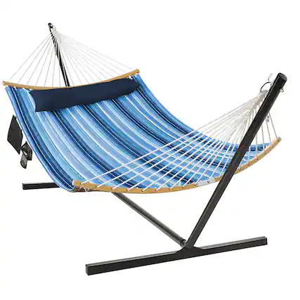 Front. Gymax - Gymax Swing Hammock Chair Set Hanging Bed w/ Heavy-Duty Steel Stand Cup Holder - Black.