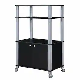 Kadyn - Microwave Rack Stand Rolling Storage Cart-Black, Storage Rack Microwave Oven Stand for Spices, Pots, and Pans - Black