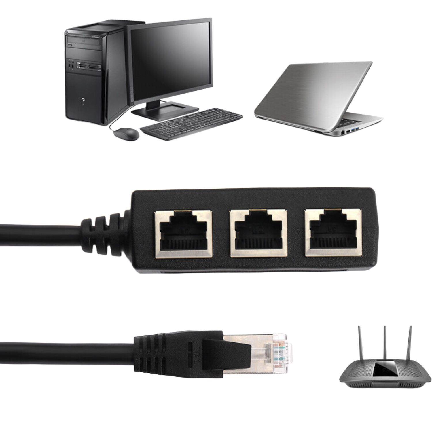 Sanoxy RJ45 Splitter Adapter 1 to 3 Ways CAT 7 6 5 LAN Ethernet Cable ...