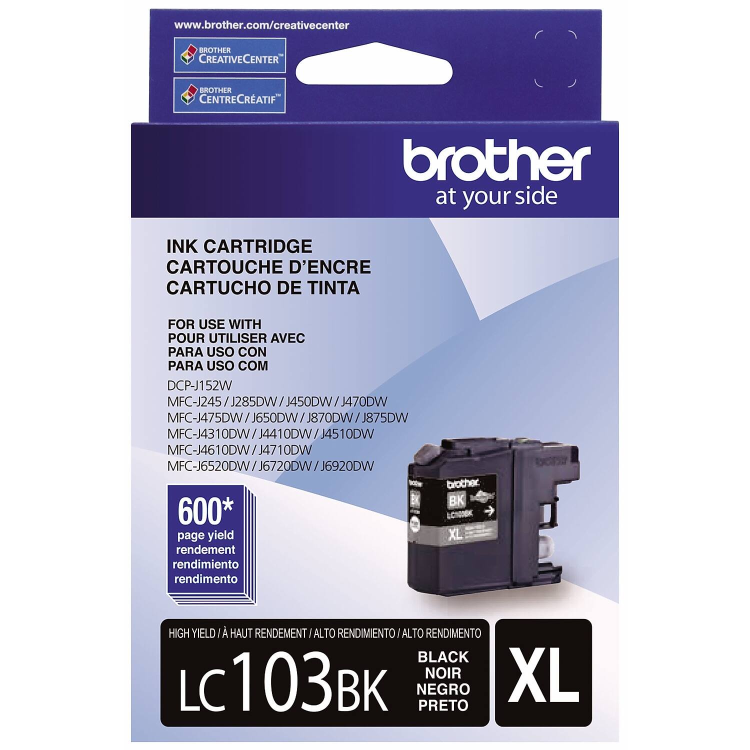 Brother - LC103 High Yield Ink Cartridge (LC103BKS) - Black
