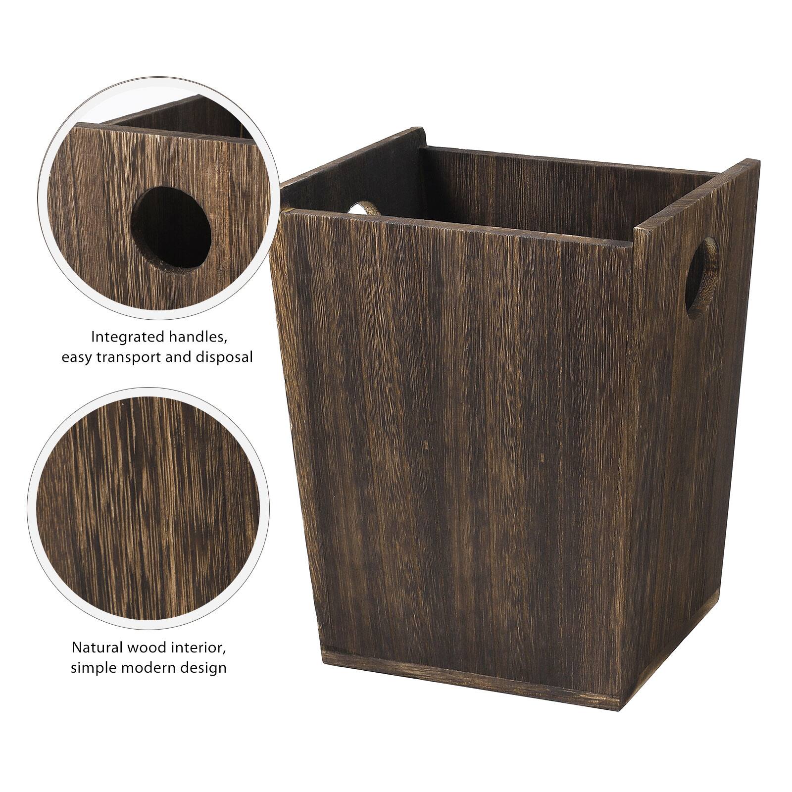 Integrated handles, easy transport and disposal  
Natural wood interior, simple modern design