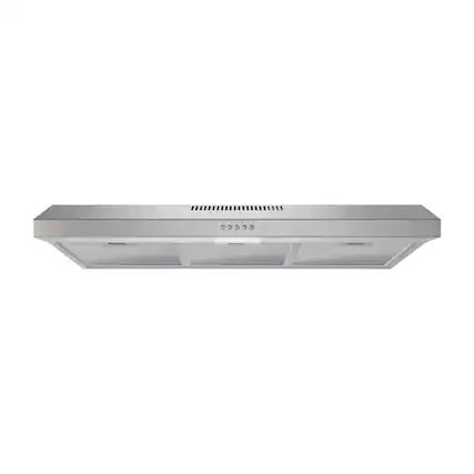 Front. Streamline - 36 in. Spoleto Ducted Undermount 80 CFM Range Hood, Mesh Filters, Push Button Control, LED Light - Brushed Stainless Steel.