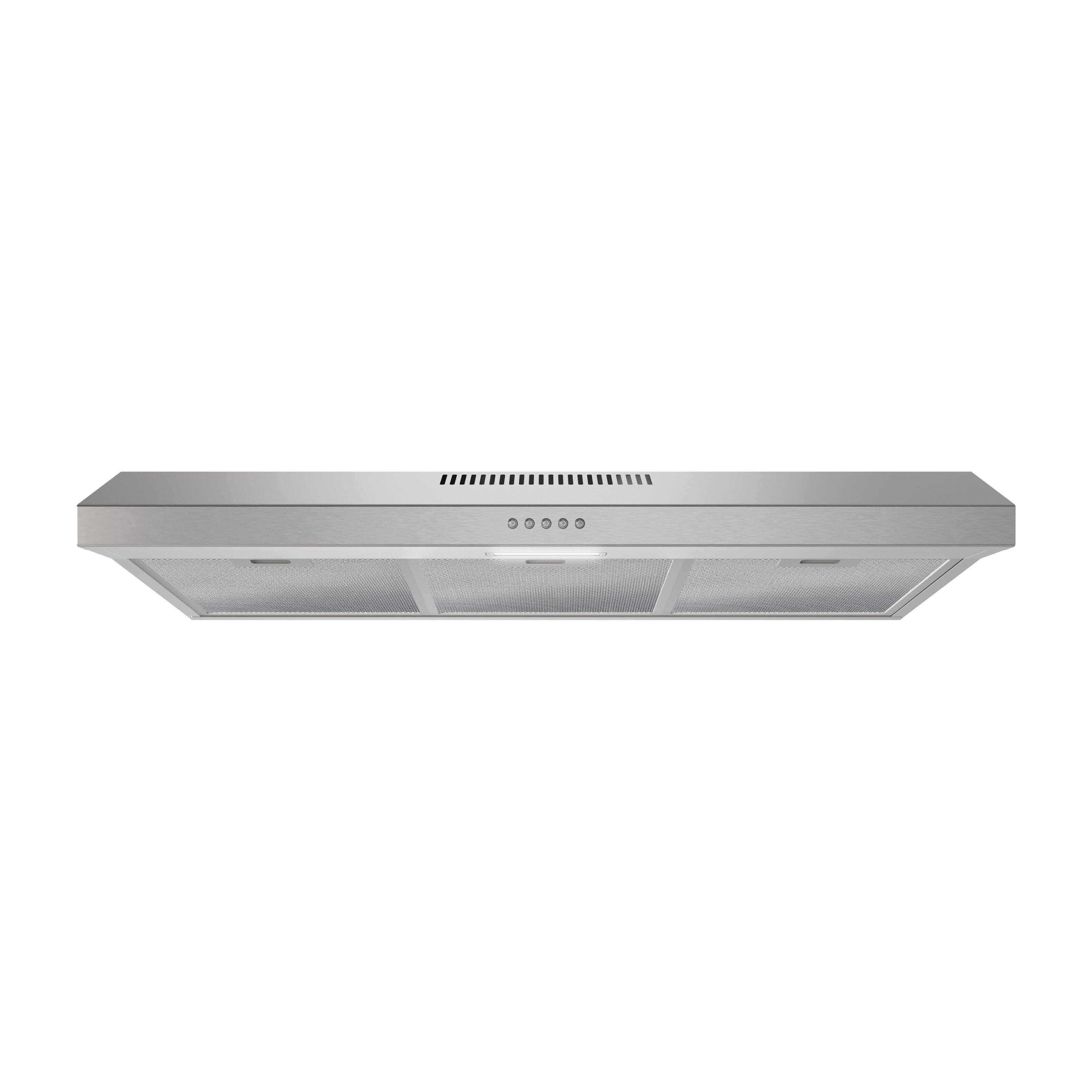 Front. Streamline - 36 in. Spoleto Ducted Undermount 80 CFM Range Hood, Mesh Filters, Push Button Control, LED Light - Brushed Stainless Steel.
