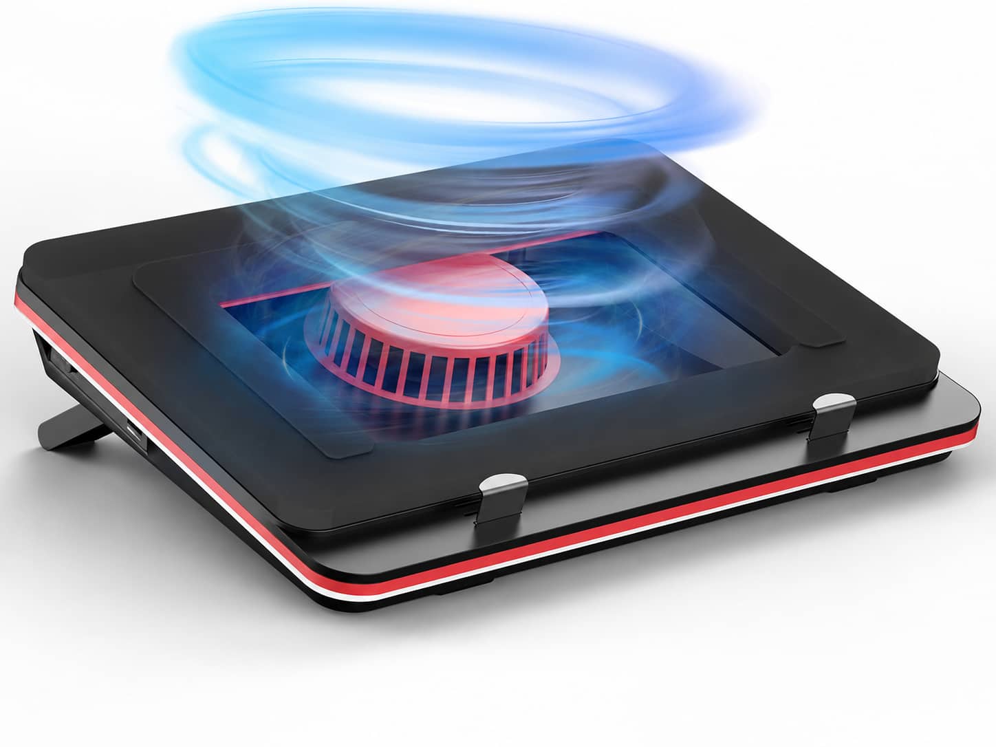 Core Tech - 5000 RPM Turbo-Fan Laptop Cooling Pad with Sealed Foam and 3-Port USB Hub for 13–17.3-Inch Laptops - Black