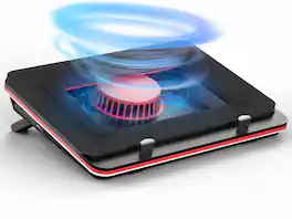 Core Tech - 5000 RPM Turbo-Fan Laptop Cooling Pad with Sealed Foam and 3-Port USB Hub for 13–17.3-Inch Laptops - Black
