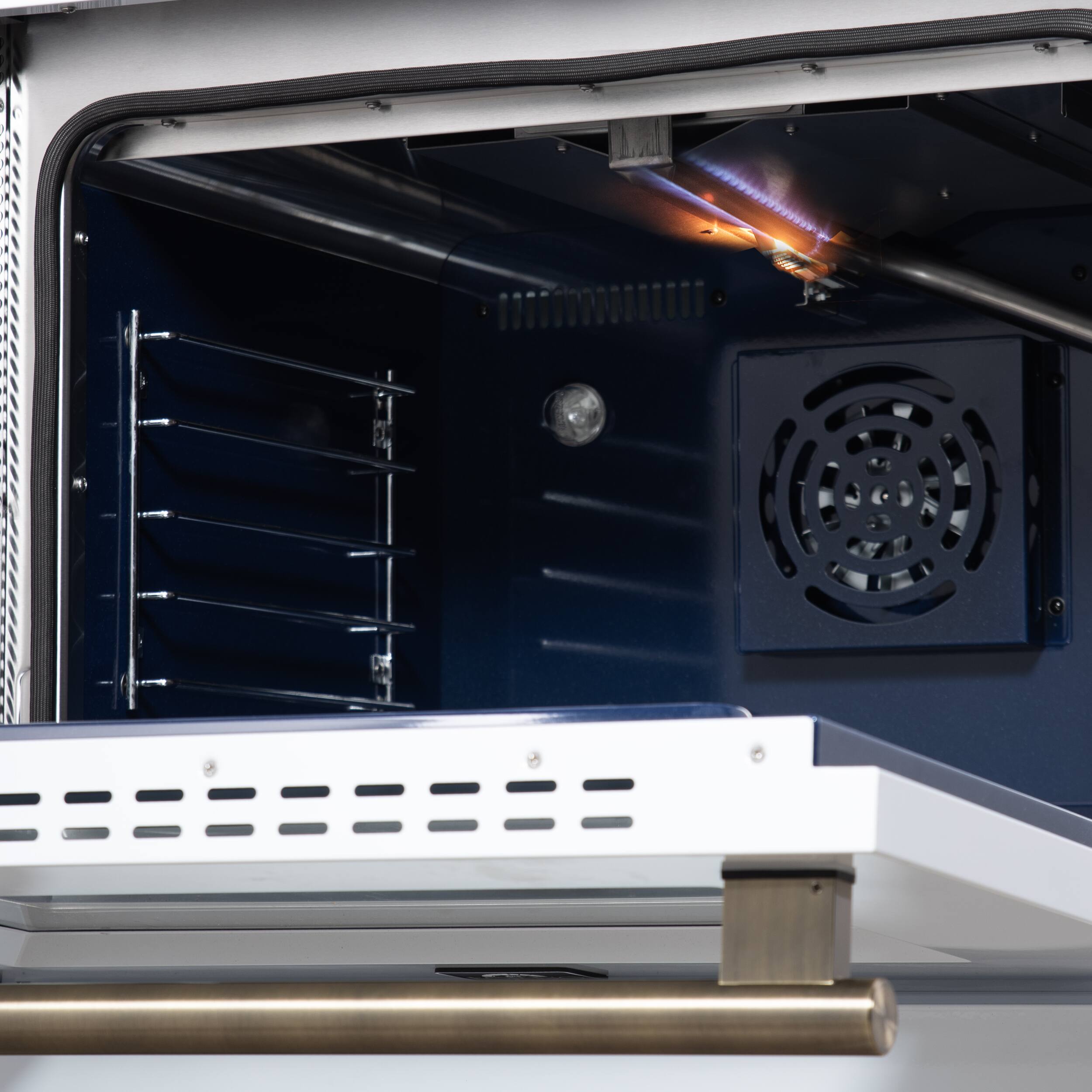 Alt View 13. Forno Appliances - Massimo 4.32 Cu. Ft. Freestanding Gas Convection Range with Air Fryer Kit, Wok Support & Griddle - White.