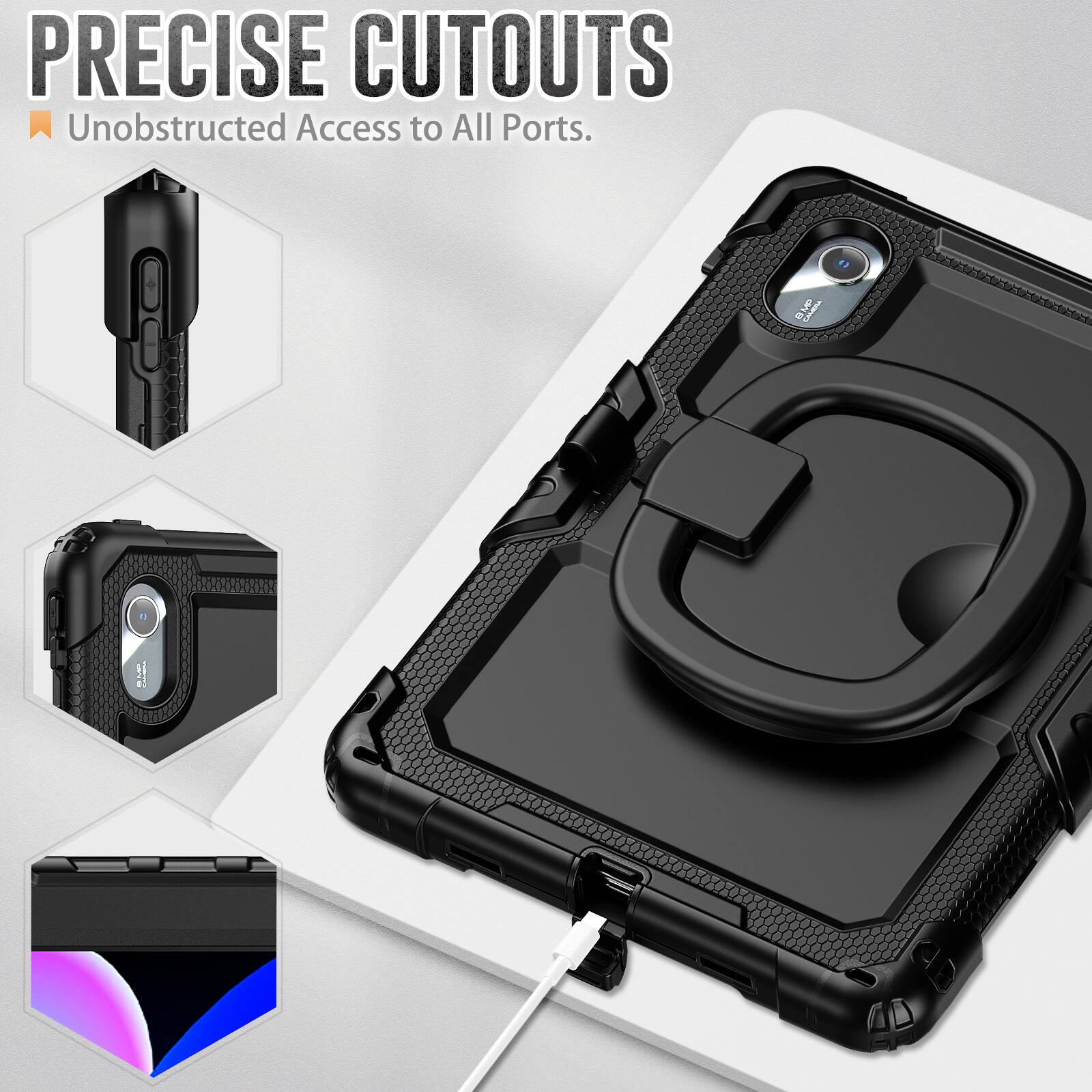PRECISE CUTOUTS  
Unobstructed Access to All Ports.