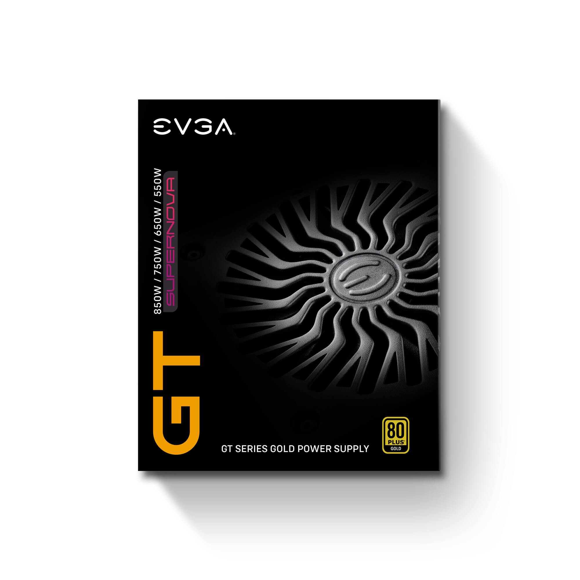 Alt View 11. EVGA - GT Series 850W Auto Eco Mode with FDB Fan 80 Plus Power Supply.