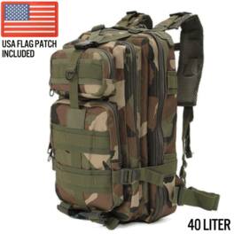 XGear Tactical - Large 40L Tactical Backpack Survival Bag - Jungle Camo