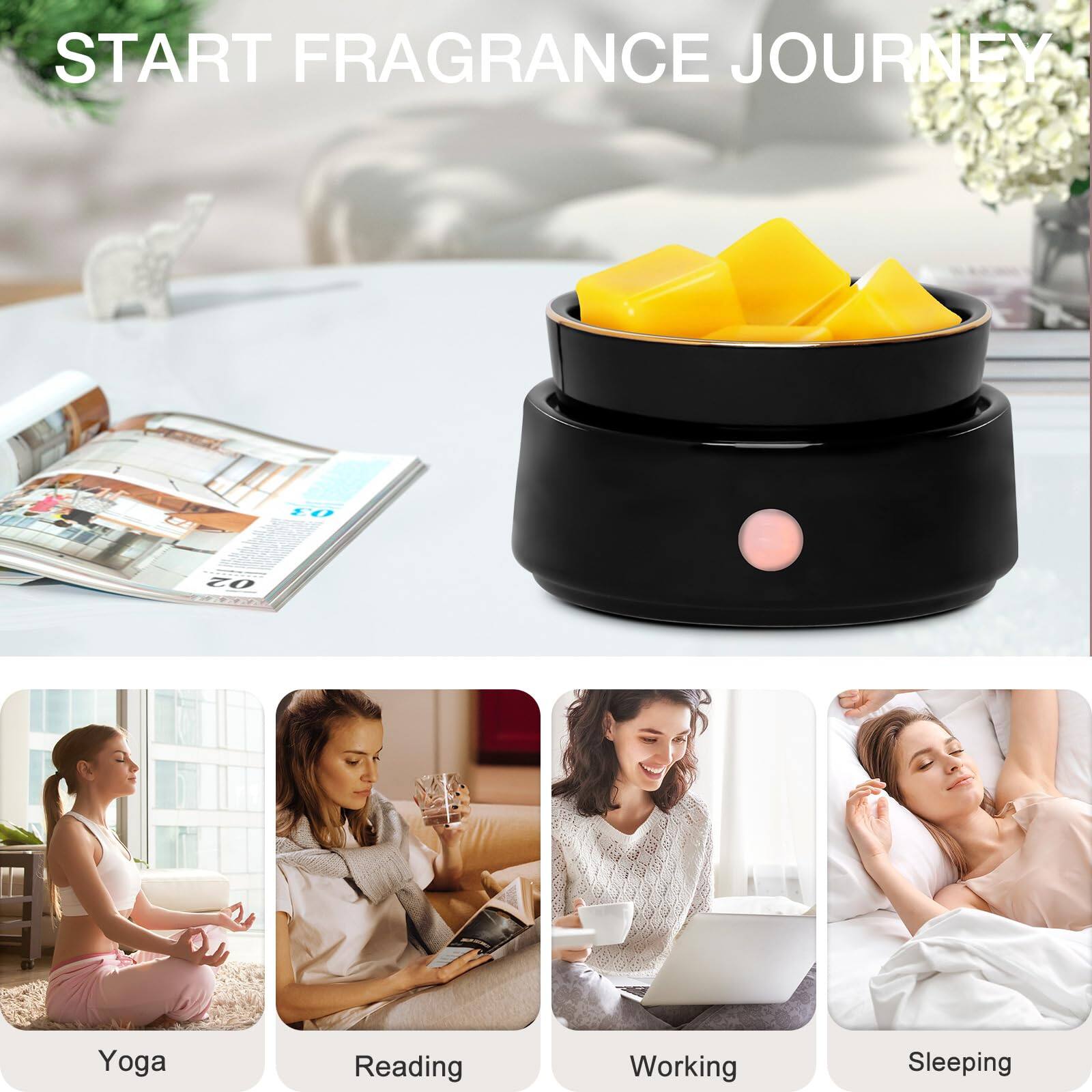 START FRAGRANCE JOURNEY

Yoga  
Reading  
Working  
Sleeping