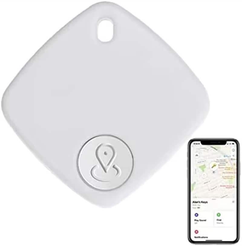 Cluzine - Mini GPS Global Pet Tracking Tag Smart Anti-Lost Waterproof Real-Time Locator Compatible with Apple - White