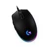 Front. Logitech - G203 LIGHTSYNC Wired Optical Gaming Mouse with 8,000 DPI sensor - Black.