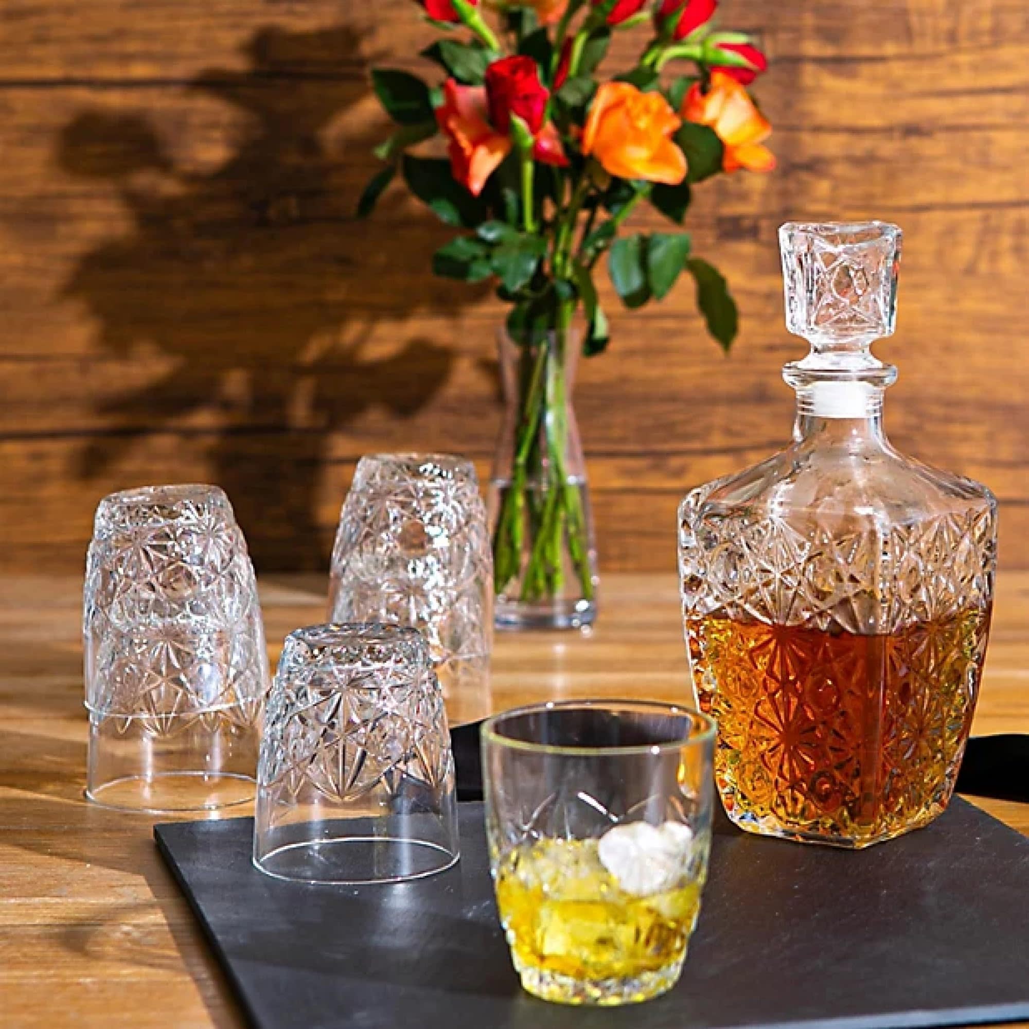 Alt View 3. Bormioli Rocco - Bormioli Rocco Dedalo Decanter, Cracked Ice Carved Glass with Airtight Stopper, 33.75 Oz - Clear.
