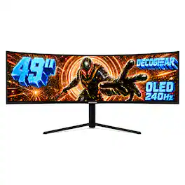Deco Gear - 49" QD-OLED 240Hz Curved Super Ultrawide Gaming Monitor 5K DQHD 0.03 ms HDR400 90W USB-C - Black