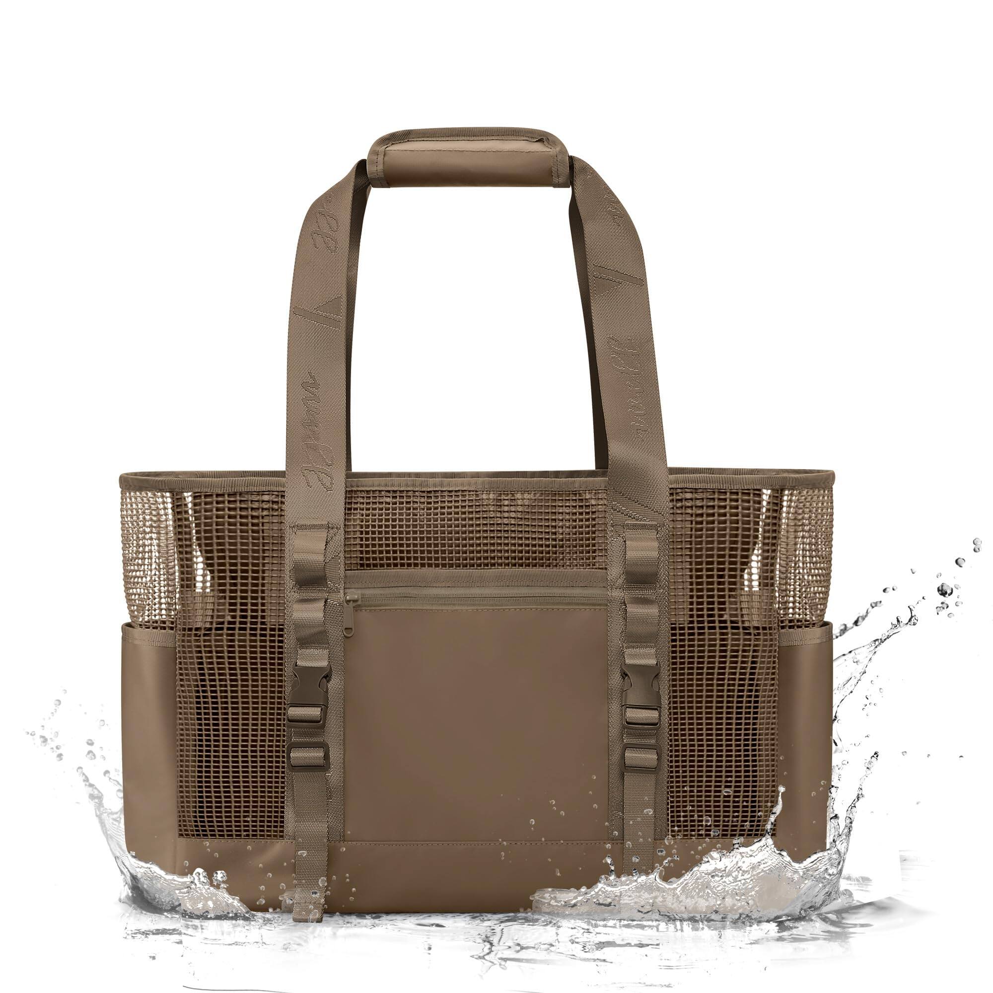 Fabibe - Boat Gear Tote Bag 35.5l Waterproof Accessories Organizer With Marine-grade Coated Mesh And Wet Dry Pockets - Brown