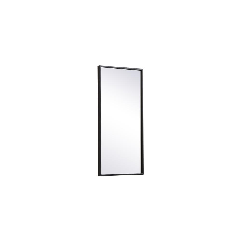 Alt View 1. Elegant Decor - Metal frame rectangle mirror 14x28 inch in black - Black.