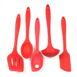 Chef Craft - 5 Piece Premium Silicone Kitchen Tool and Utensil Set - Red