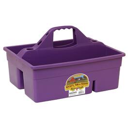 Little Giant - DuraTote Plastic Box Organizer w/2 Compartments & Handle - Purple
