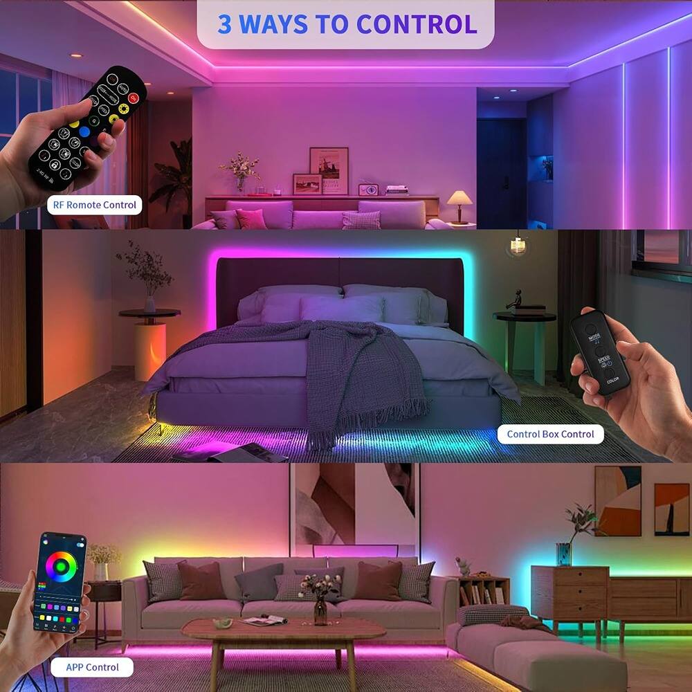3 WAYS TO CONTROL

- RF Remote Control
- Control Box Control
- APP Control