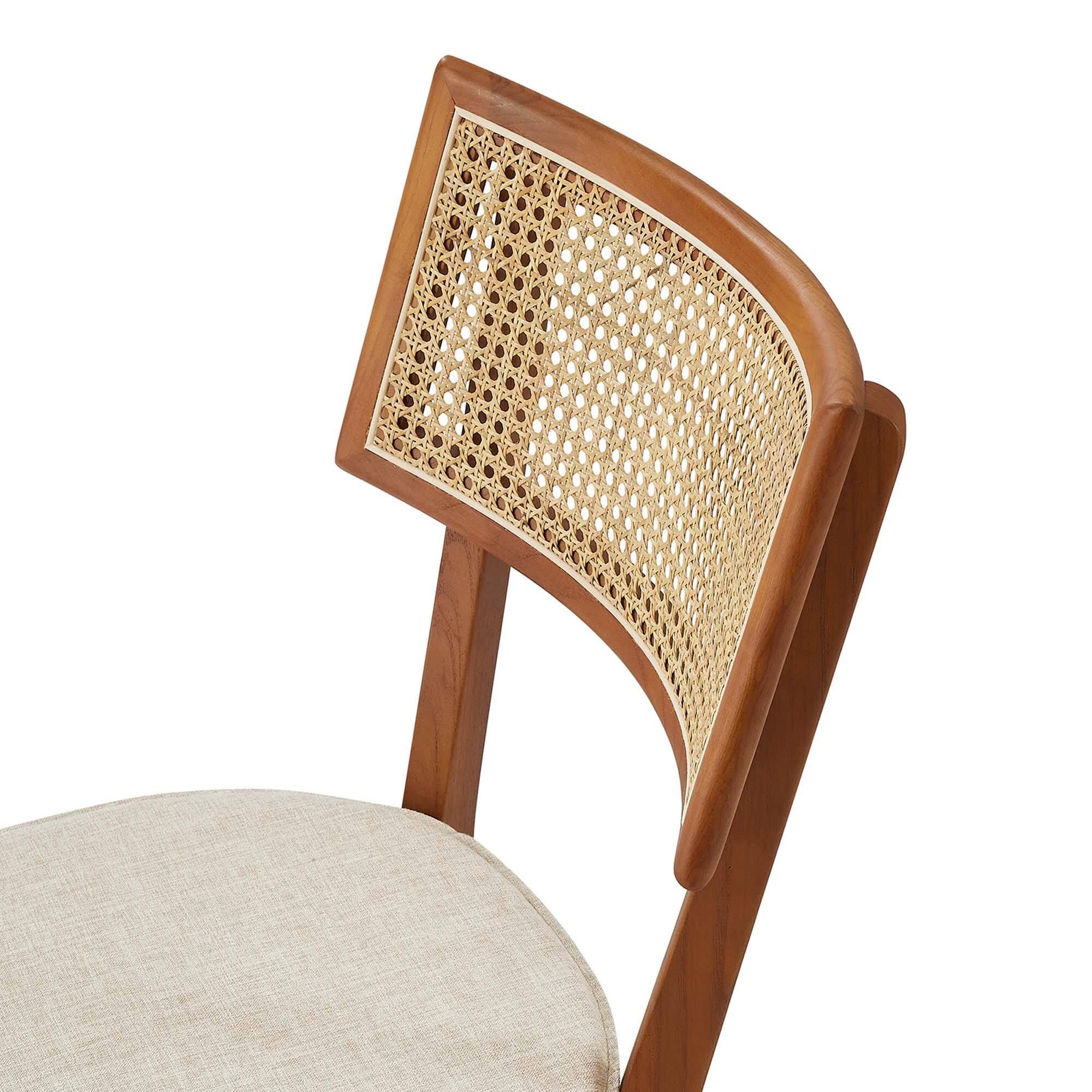 Alt View 4. Modway - Caledonia Fabric Upholstered Wood Dining Chair Set of 2 by Modway - Brown.