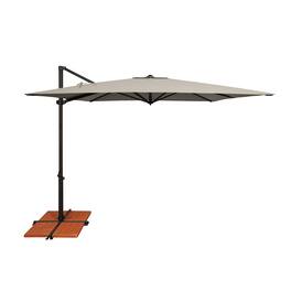 Mondawe - 8.6' Square Cantilever Patio Umbrella Black Frame with Cross Bar Stand - Silver