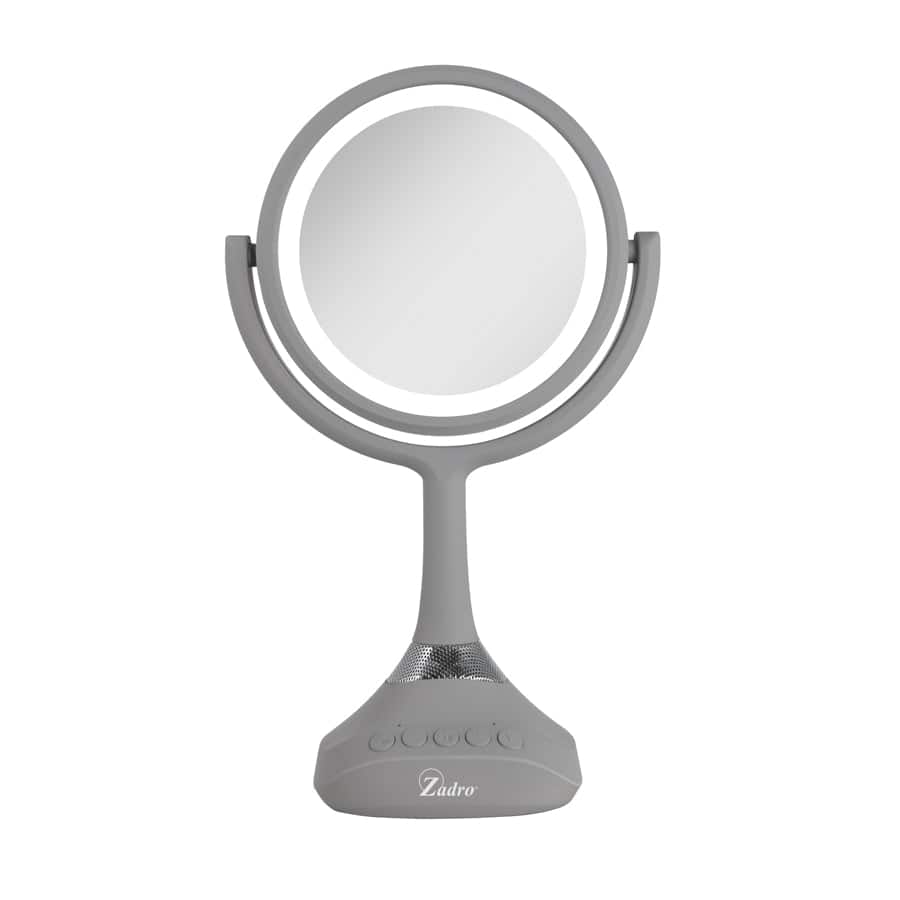 Zadro - Lighted Makeup Mirror with Bluetooth, USB & Dual 5X/1X Magnifications - Soft-Touch Gray price history on PriceWatchPro